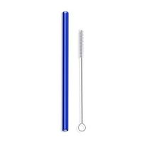 Hummingbird Glass Straws 9 inches x 9.5 mm Straight Reusable Straw Made with Pride in the USA (blue)