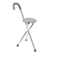 LIBWX Walking Stick with Seat Outdoor Old Man Cane Stool Chair Four Feet Fold Multifunction Take A Seat Portable Crutches with Seat,Elderly Aluminum Alloy Elderly Crutches