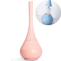 BOER INC Vase Shape Toilet Brush and Holder Set Creative Toilet Brush with Long Handle Full-closed and Plastic Base Cleaning Brush Accessories (Pink)