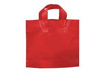 Reusable Soft Loop Plastic Bags - Piccolo Red Studio Shopping Bags Bulk 80% Recycled Plastic 12x10x4" (250 Bags) - Wraps-BSPRE