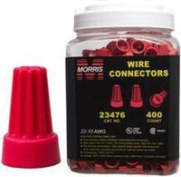 Morris Products 23476 Screw On Wire Connector, P6 Type, Red, 22 - 8 Awg max: 3 #10 min: 3 #18 Wire Combinations, 600V - 1000V fixtures & signs Max Voltage (Jar of 400 pieces)