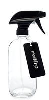 Rail19 Glass Spray Bottle with Black Spray Nozzle - Lead Free Glass and Durable Spray Nozzle