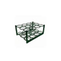 Roscoe Medical Roscoe C/D/E cylinder rack, with bolt down bars, green powder-coat, Cylinder capacity: 12