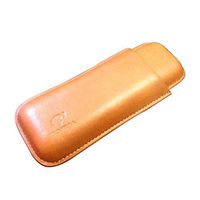 Smoking Set / 2 Sticks Travel Portable humidor to Send Cigar Cut Leather Cigar Leather Box Men's Gift Box Cigarette Box Black Light Brown Mute (Color : Light Brown)