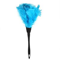 Feather Duster-Turkey Feather Cleaning Duster Soft Brush with Black Handle Home Furniture Car Cleaning Tools (5 Colors) (Color : Sky Blue)