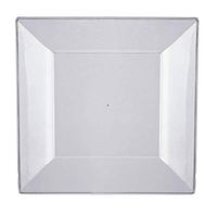 Tableclothsfactory 50 Pcs - Clear 9.5" Square Disposable Plastic Plate