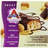 Atkins Endulge Chew Bars Caramel Nut 5-1.2oz Bars (Pack 2)