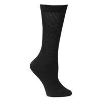 Unisex Buster Brown Wide Calf Diabetic Socks, Bariatric for Men Women- 3 Pairs - Black - Large - 3 Pairs