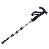 Forart Aluminum Adjustable Folding Cane and Walking Stick 4 Joints T-Handle Adjustable Anti Slip Aluminum Alloy Cane Outdoor Climbing Accessories