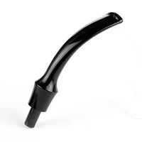 OLD FOX Bent Round Saddle Pipe Stem Replacement Black Pipe Mouthpiece Tips for Wooden Tobacco Pipe Fit 3mm Metal Filters DIY Pipe Accessories BE0019