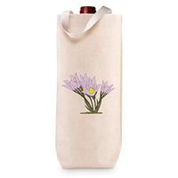 Cotton Custom Wine Gift Bag Patens Flower Image Botanical & Housewarming & Party Accessories Natural Canvas Tote Design Only