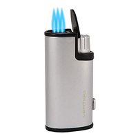 VertiGo Warrior Triple Torch Lighter with Punch Silver