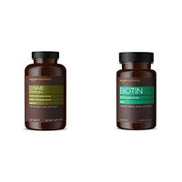Amazon Elements Lysine Complex with Vitamin C, 1500 mg L-Lysine with 100 mg Vitamin C per Serving (3 Tablets), Vegetarian, 195 Tablets & Biotin 5000 mcg, Vegan, 130 Capsules (4 Month Supply)
