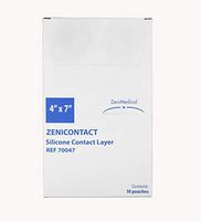 ZeniContact Silicone Wound Contact Dressing - for Ulcers, Wounds, Burns, and Abrasions - 10 Count 4" x 7"