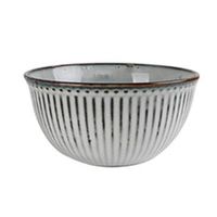 Bowl Threaded Ceramic Bowl Gray Household Eating Bowl Retro Instant Noodle Bowl Soup Bowl Dessert Salad Bowl Rice Bowl Gift Household tableware, retro bowl (Color : Gray, Size : 12.76.47CM)