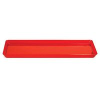 Club Pack of 12 Translucent Red Rectangular Plastic Party Trays 15.5"