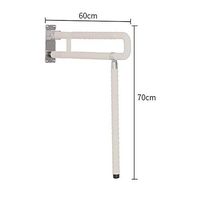 Grab Bar Toilet Flip Up Grab Safety Bars Stainless Steel Grab Bar Handrails Support Safety Rails Folding Assist Grip Bar(white, Yellow) Bathroom Safety Accessories ( Color : White , Size : 60x70cm )