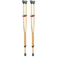 Retractable Walking Stick for The Elderly, Adjustable Underarm Crutch Aluminum Alloy Non-Slip Double Crutch,Gold,L