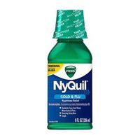 Vicks NyQuil Cold & Flu Nighttime Relief Liquid - 8 oz, Pack of 2