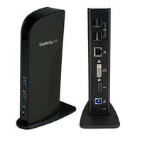 StarTech.com Universal USB 3.0 Laptop Docking Station - Dual Video HDMI DVI w/ Audio Ethernet - 6 x USB Ports - HDMI - Speakers - USB3SDOCKHD