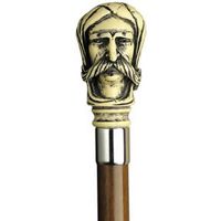 Unisex Afghan Man'S Head Cane Walnut Shaft  -Affordable Gift! Item #HAR-9106807