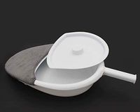 GHzzY Firm Thick Stable PP Bedpan Heavy Duty Smooth Countoured with Handles and Cover - Bed Pans for Paralysis & Bedridden People