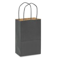 Black Kraft Paper Gift Wrap Bags (Small 5.5" x 8.4" x 3.25" Gusset) Set of 15, Made in USA