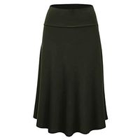 EDC Professional Skirts for Women Office High Waist Long Length Midi Skirt Plus Size (XL, Army Green)