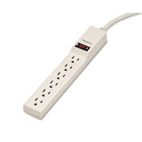 Fellowes : Six-Outlet Power Strip, 120V, 4ft Cord, 10-3/4 x 1 5/8 x 1-3/8, Platinum -:- Sold as 2 Packs of - 1 - / - Total of 2 Each