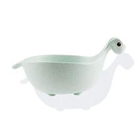 JAMOR Wheat Fiber Food Bowl Dinosaur Shape Children's Food Bowl Wheat Straw Tableware Children's Fruit Plate Dinosaur Food Bowl Cutlery Set (560 ML Food Supplement Bowl, Green)