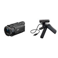 Sony FDRAX53/B 4K HD Video Recording Camcorder (Black) with GPVPT1 Grip and Tripod for Camcorders (Black)