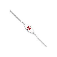 Sterling Silver Enameled Medical Jewelry Bracelet