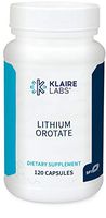 Klaire Labs Lithium Orotate - 4.8 Milligrams Bioavailable & Hypoallergenic Mood Support, Superior Absorption Compared to Other Lithium Salts (120 Capsules)