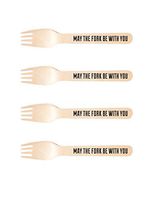 Perfect Stix-Sucre Shop May fork-20 Wooden Cutlery forks with Print (Pack of 20)