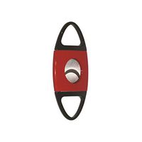 F.e.s.s. Products Cigar Cutter Serrated Blades - Stainless Steel Guillotine Style - Great for Gifts for Groomsman or Dad (Red)
