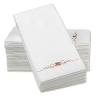 12” x 17” Airlaid Paper Dinner Napkins – Rose Gold Foil Stamped 1/6 Fold Disposable Guest Hand Towels with Absorbent, Linen-Like Feel Weddings, Receptions, Parties and Bathroom (Rose Gold, 100 Count)