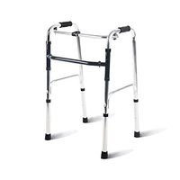 XHRHao Foldable Walker 5 Adjustable Height Levels Made of Aluminum Alloy Rollator Lightweight Portable Walk Assist for Elderly Silver (Color : Silver)
