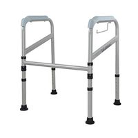 Toilet Handrails Elderly Disabled Support Frame Foldable Adjustable Height Toilet Armrest Toilet Assistance Safety Aids Toilet Safety Frames Rails (Color : Gray, Size : 564665-86cm)