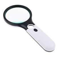 Andosange 3X 45X Magnification Hand-held Magnifying Glass LED Illuminated Dual Lens Lighted Magnifier