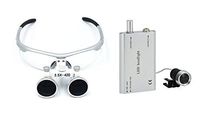 APHRODITE Silver Surgical Medical Binocular Loupes 3.5X 420mm + LED Head Light Lamp US Stock