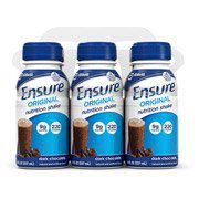 Ensure Original Shake, Dark Chocolate, 8 fl oz bottles, 6-count(Case of 2)
