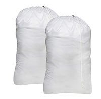 Heavy Duty Nylon Laundry Storage Bags with Drawstring, Durable, Machine Washable 30' x 40" Choose The Color(Bulk Order for Business Buyeres (White Double)