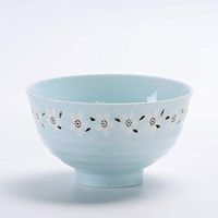 AXZHYX Bowl Ceramic Bowl Tabletop Decorations Noodle Rice Soup Cutlery Snack Dessert Tray Cherry Blue 15.2x8.6cm Hotel Tableware Home Noodles Boiled Fish Soup Bowl