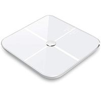 DWW Square Digital Body Weight Scale with LED Display, Tempered Glass, 396Ibs/180kg Capacity, Non-Slip, High Precision Measurements, White
