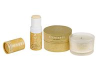 Scentered I WANT TO BE HAPPY Aromatherapy Balm & Candle Gift Set - Encourages Feelings of Positivity & Gratitude - Grapefruit, Lemon and Cedarwood Blend