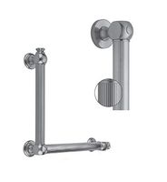 Jaclo G71-16H-24W-RH-PN Reeded Transitional 90D Grab Bar, 16 x 24", Polished Nickel