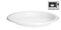 300 Count, PlastX Disposable 9 inch White Plastic Dinnerware Dinner Plates, Microwavable, Great For Home, Office, Wedding, Parties, or Everyday Use, 3 Packs