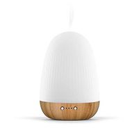 Miro Essential Oil Diffuser 180ML Handmade Glass&Bamboo Aromatherapy Humidifier with Adjustable Mist Mode&Night Light, waterless auto Shut-Off and Timing Set, Silent Fan.ZEIGGA LAB