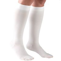 Truform 20-30 mmHg Compression Stockings for Men and Women, Knee High Length, Closed Toe, White, Small