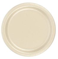 48 Plates 10.25" Paper Dinner Lunch Plates Wax Coated - Ivory
